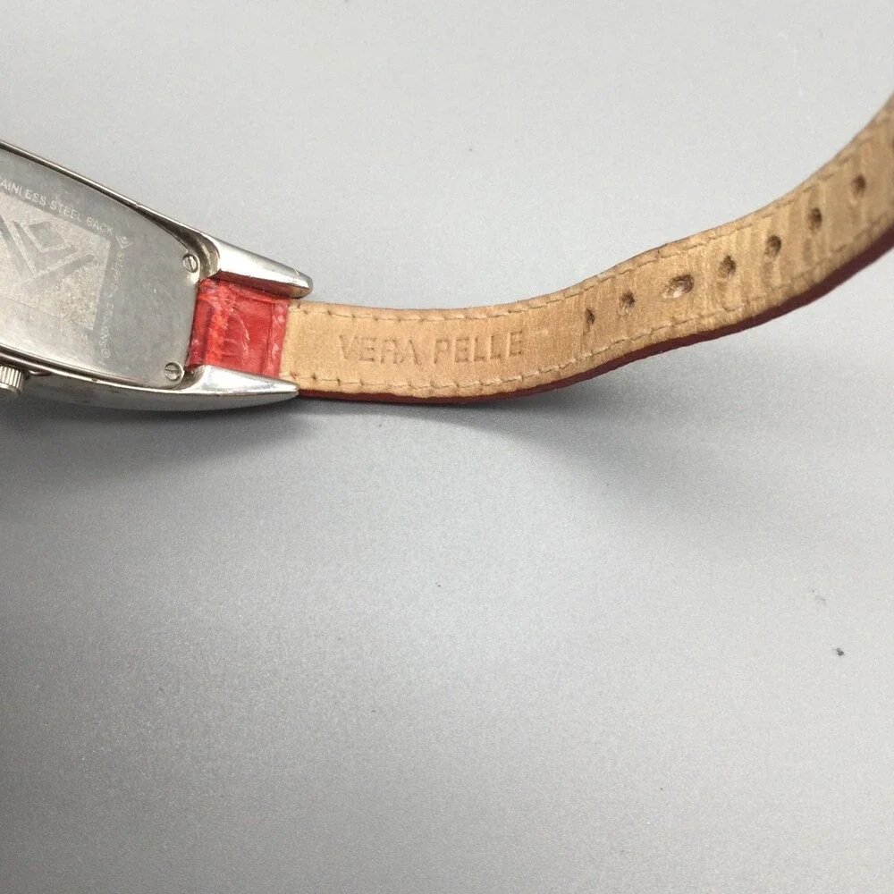 Silpada Designs Womens Watch 21mm White Dial Red Leather Tonneau New Battery